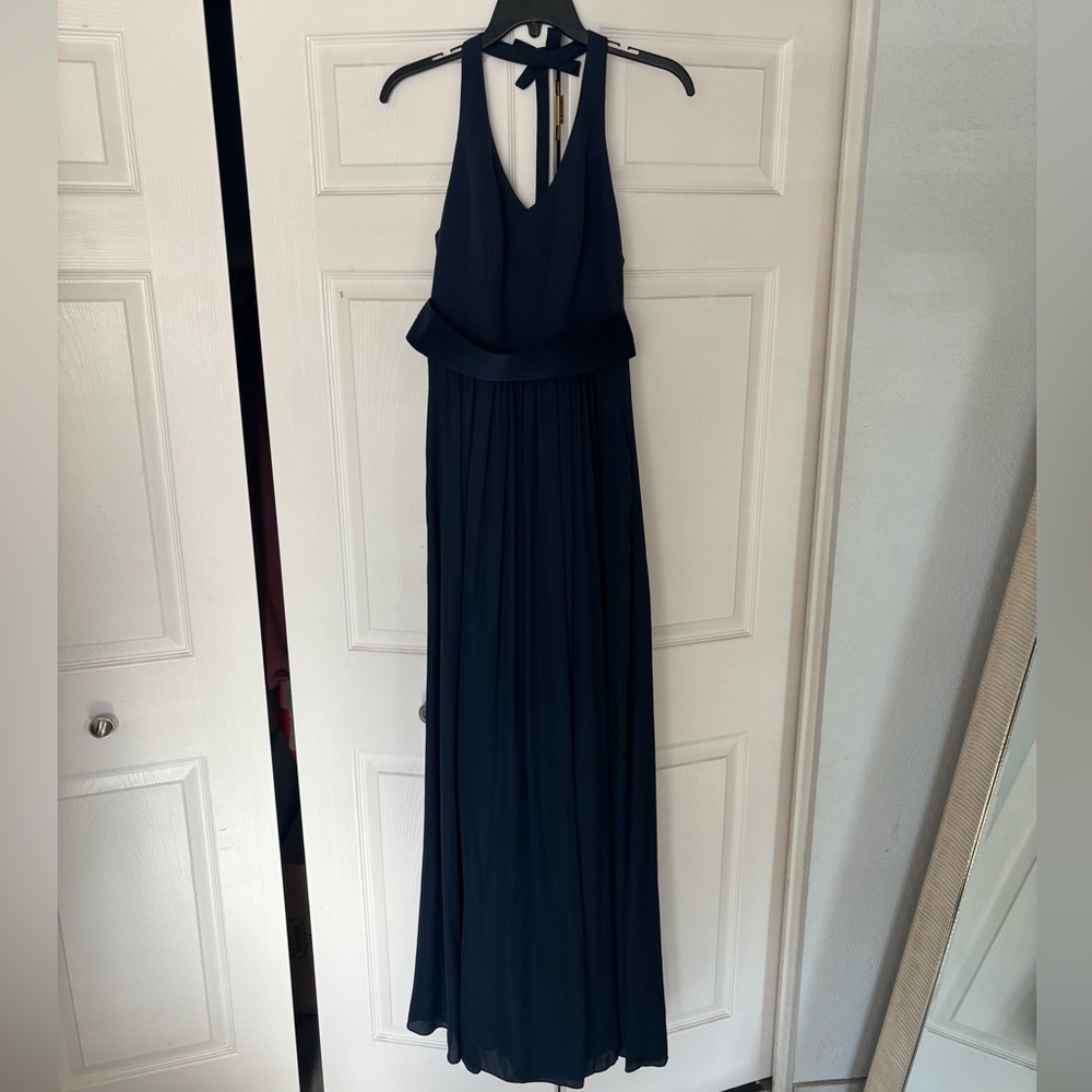 WHIT Navy Backless Maxi Dress
